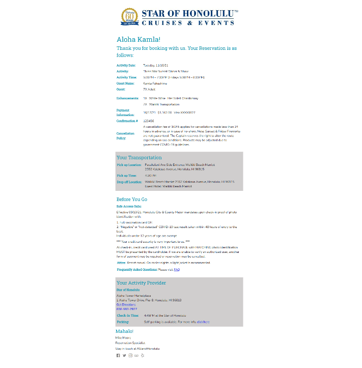 Star HTML email template